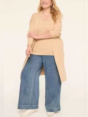 Layne Bryant Open Front Ribbed Duster